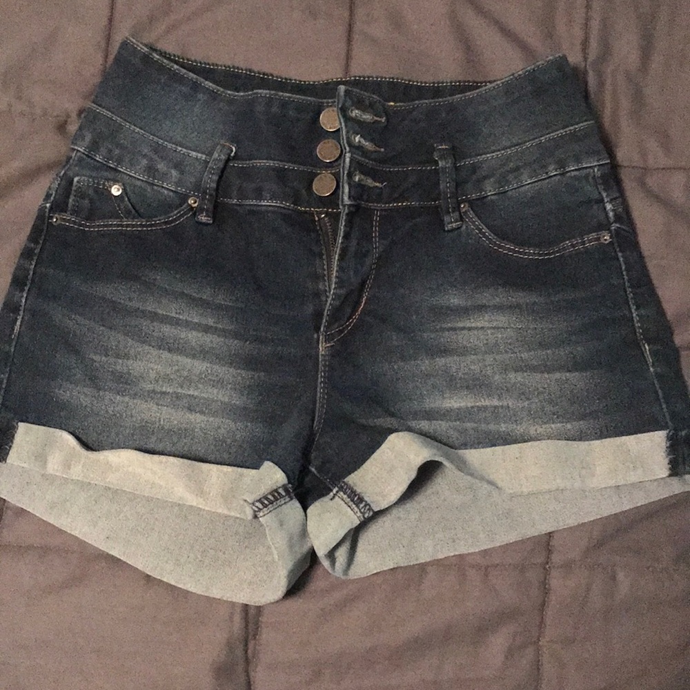 High waisted denim shorts
